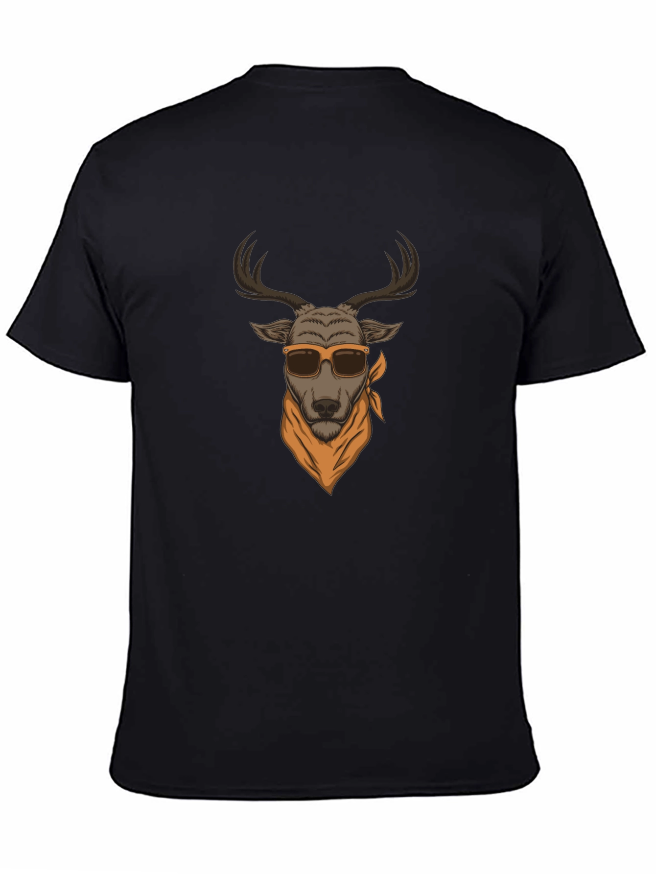 Cool Deer Graphic Tee - Black T-Shirt