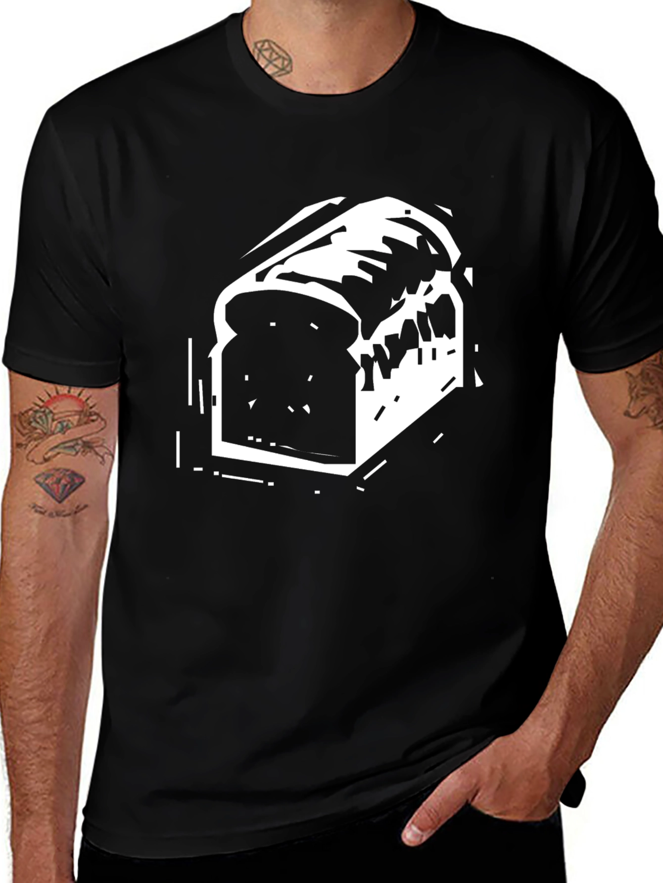 Bread Slice Graphic Tee - Black T-Shirt