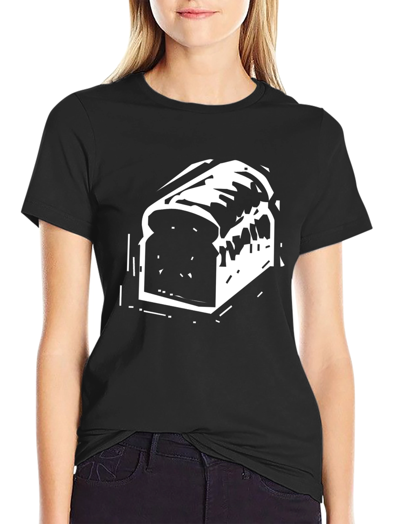 Bread Slice Graphic Tee - Black T-Shirt