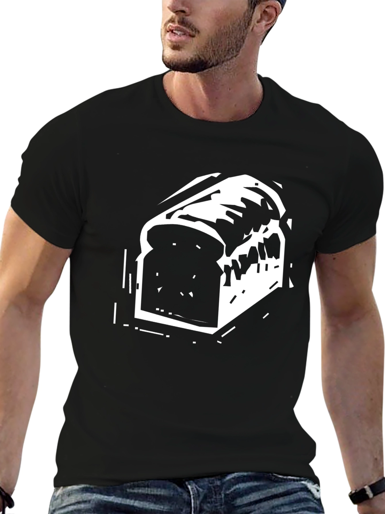 Bread Slice Graphic Tee - Black T-Shirt