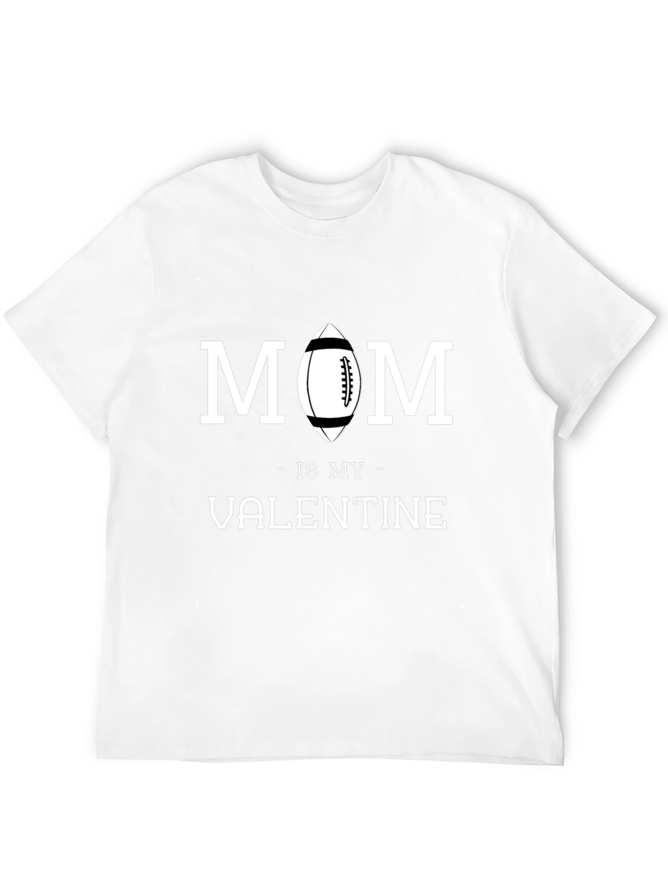 Mom is My Valentine Football Graphic T-Shirt