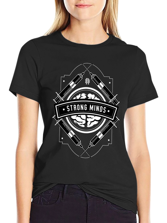 Strong Minds Graphic T-Shirt - Brain & Syringe Design