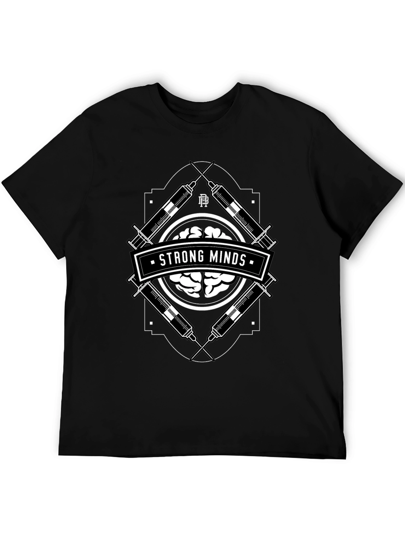 Strong Minds Graphic T-Shirt - Brain & Syringe Design