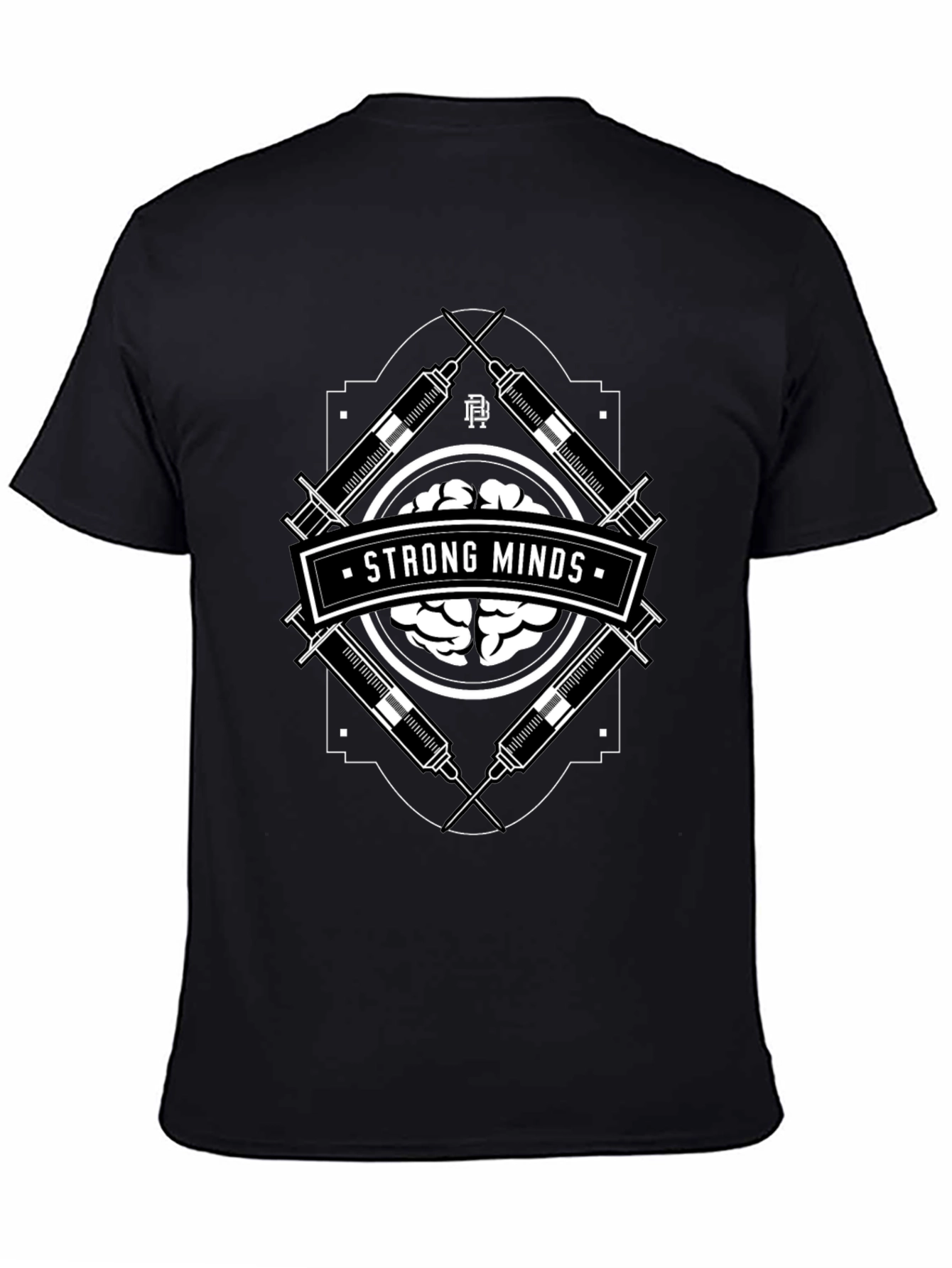 Strong Minds Graphic T-Shirt - Brain & Syringe Design