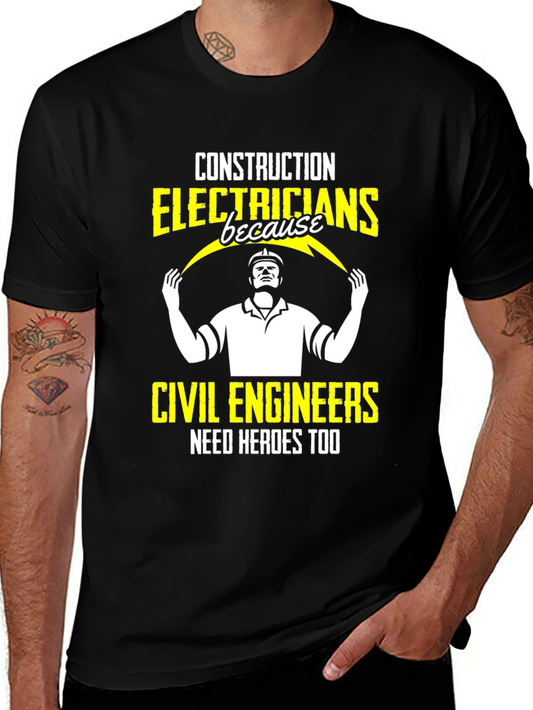 Electrician Hero Graphic Tee - Construction Apparel