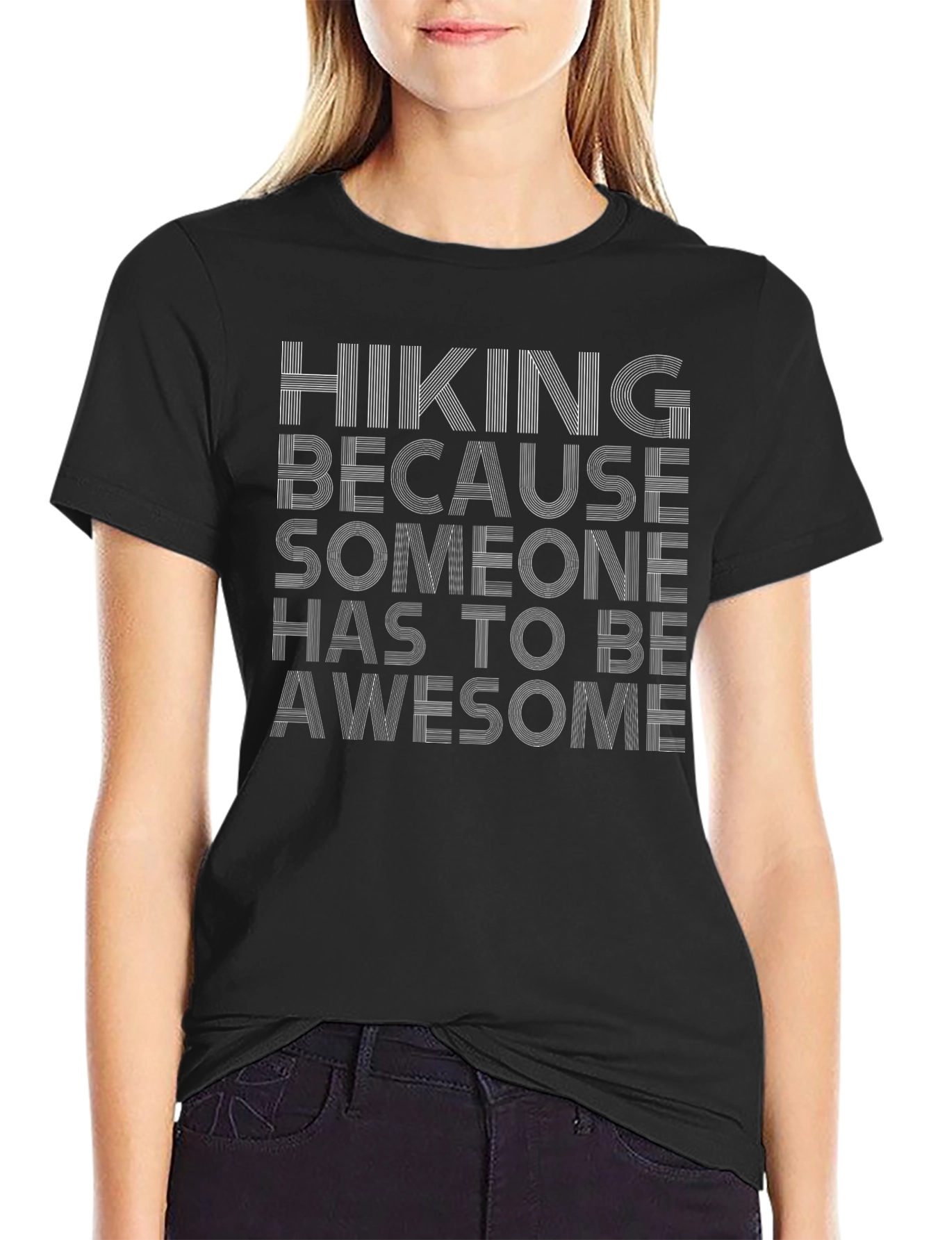 Hiking Because Awesome Tee