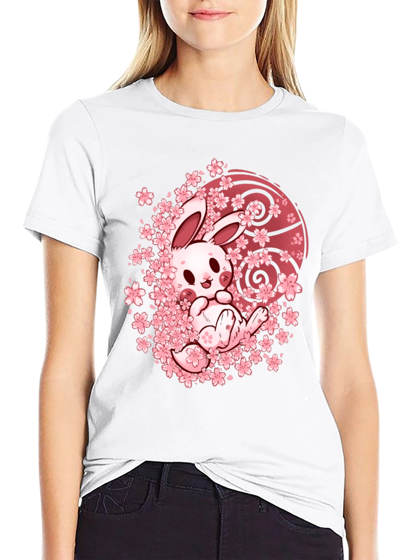 Bunny Sakura T-Shirt - Kawaii Japanese Design