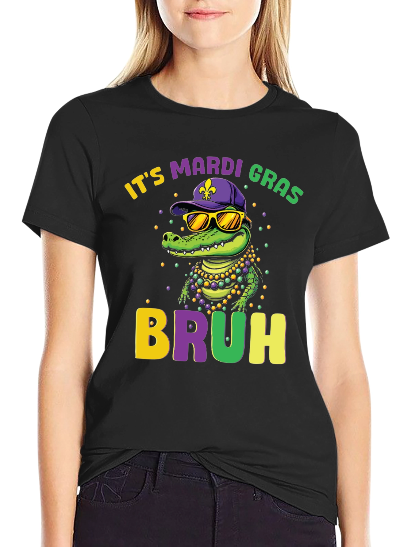 Mardi Gras Bruh Alligator Graphic Tee