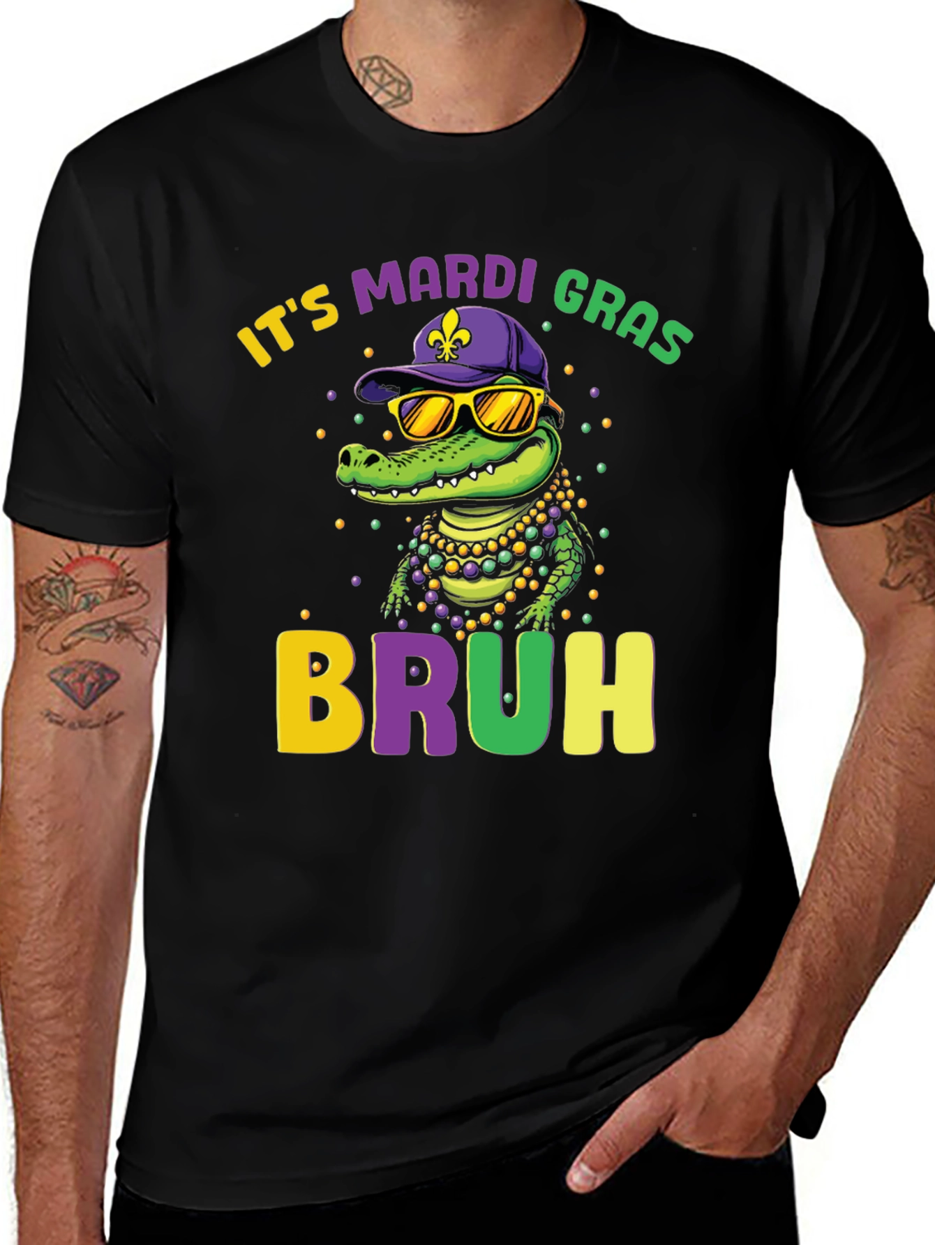 Mardi Gras Bruh Alligator Graphic Tee