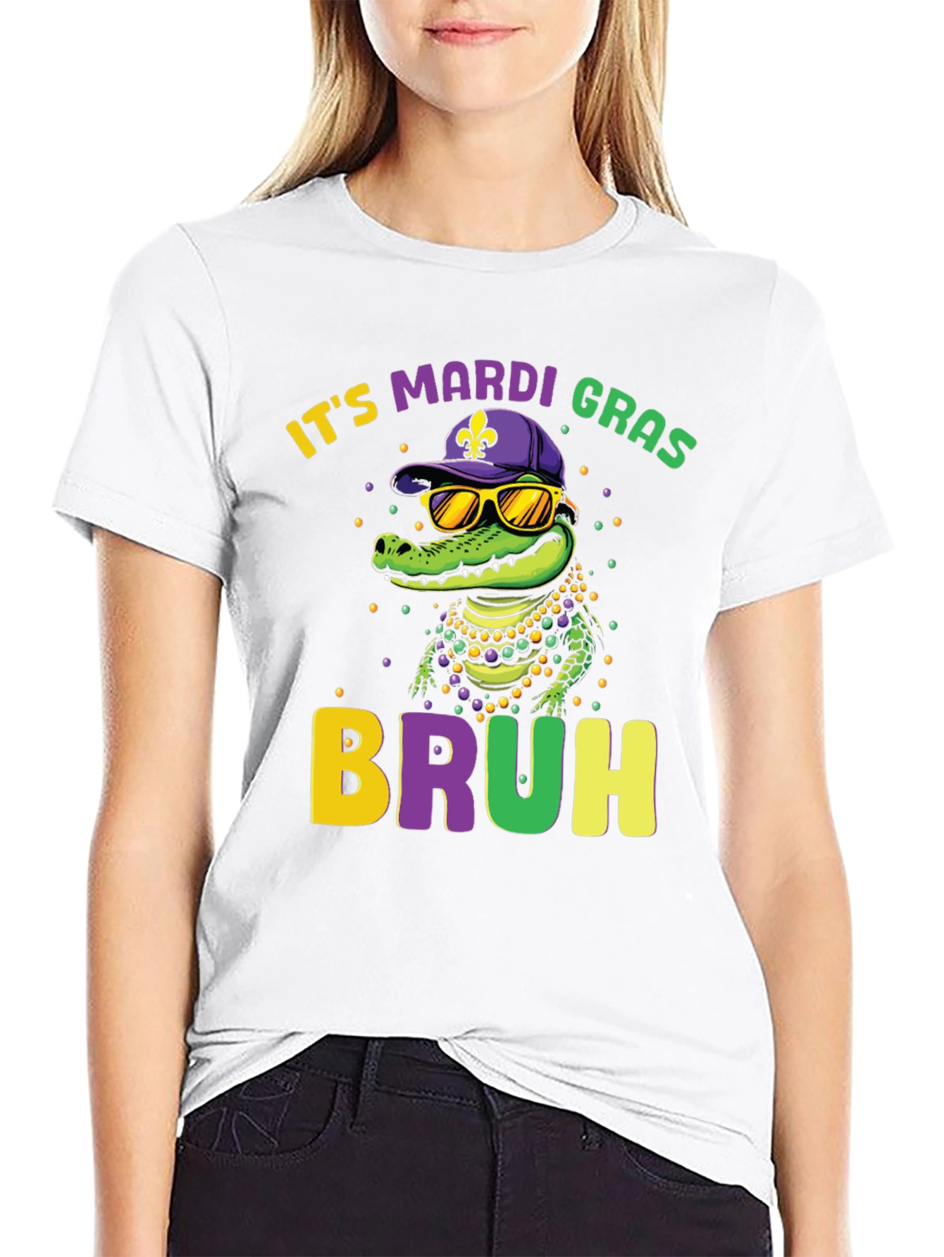 Mardi Gras Bruh Alligator Graphic Tee