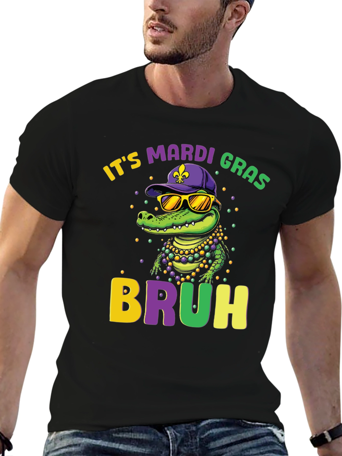 Mardi Gras Bruh Alligator Graphic Tee