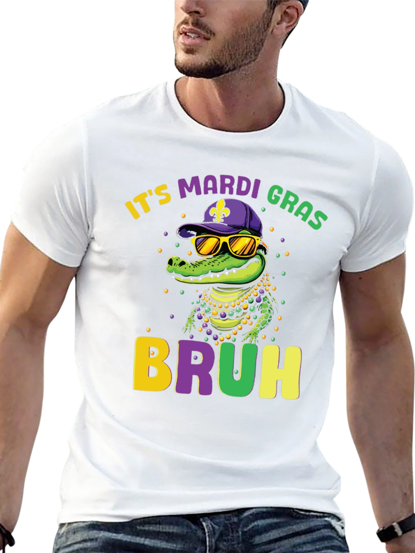 Mardi Gras Bruh Alligator Graphic Tee