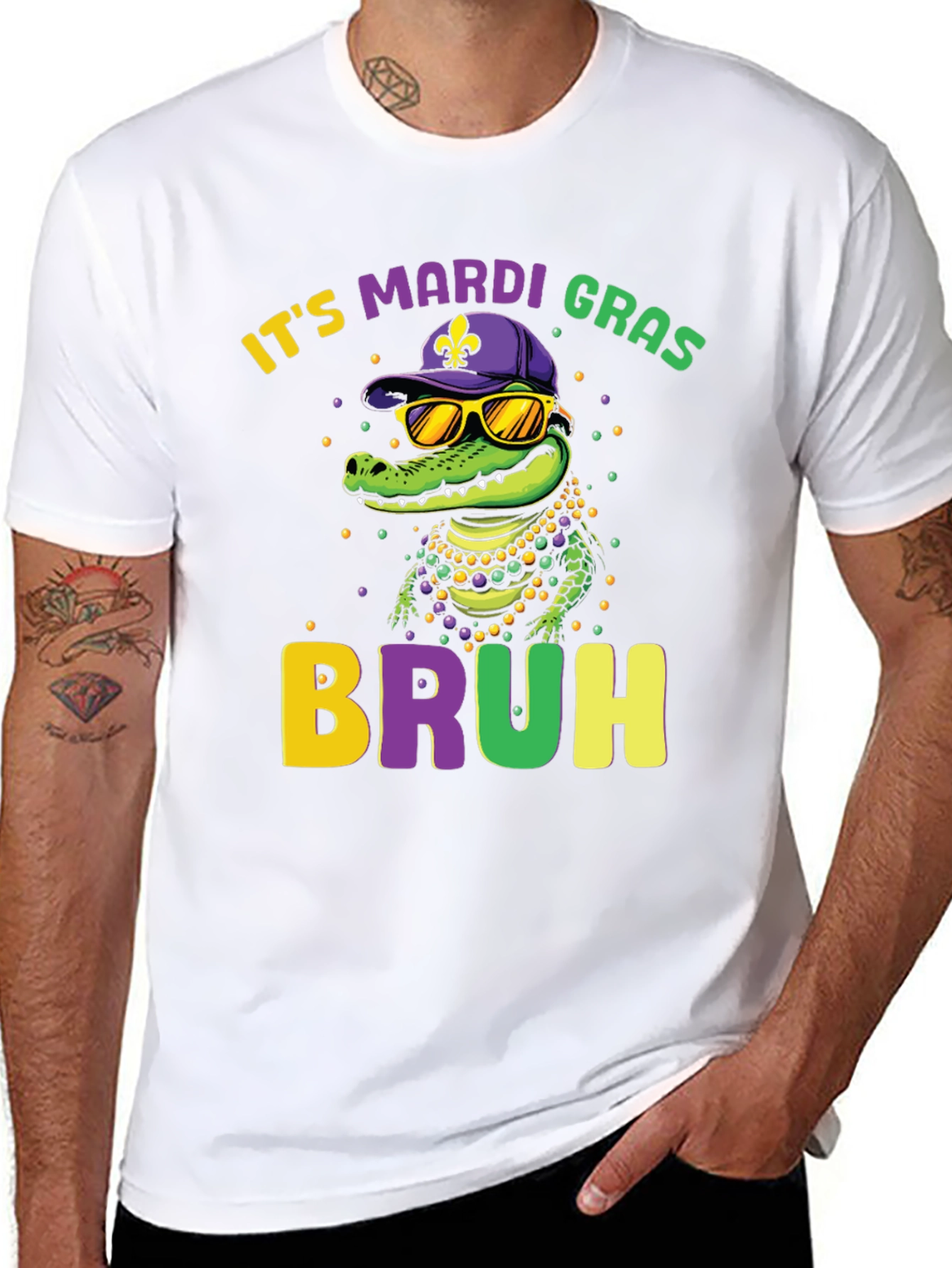 Mardi Gras Bruh Alligator Graphic Tee