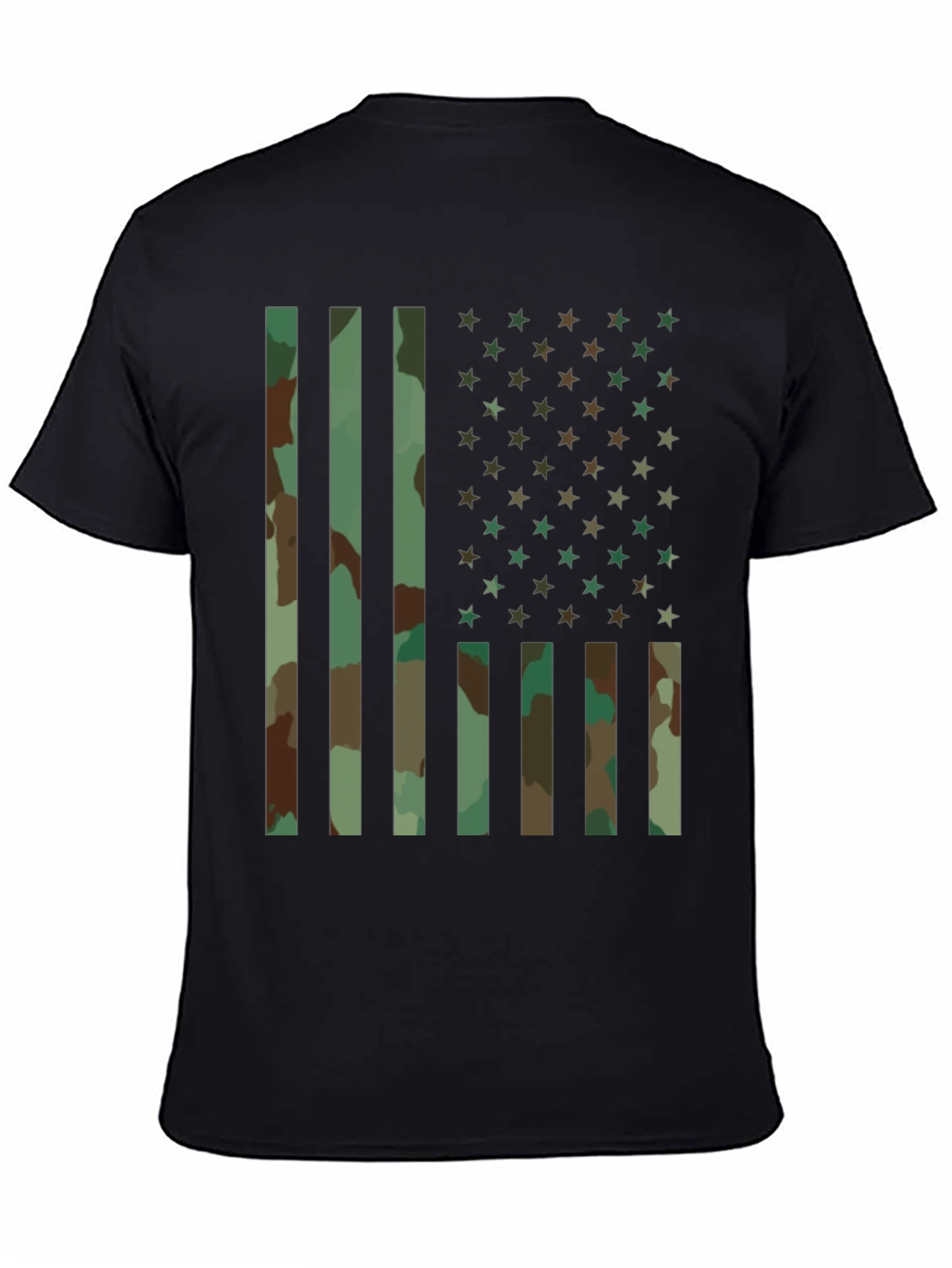 Camo American Flag Graphic T-Shirt
