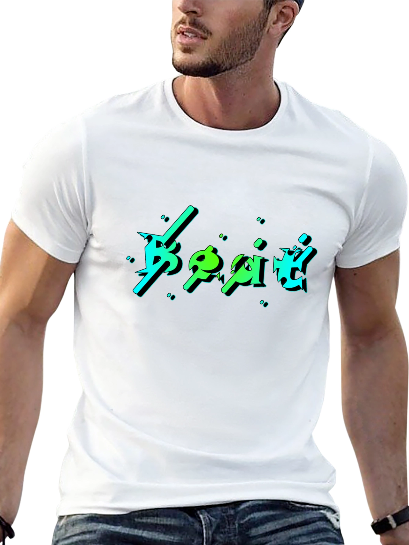 Bold Graphic Print Black T-Shirt