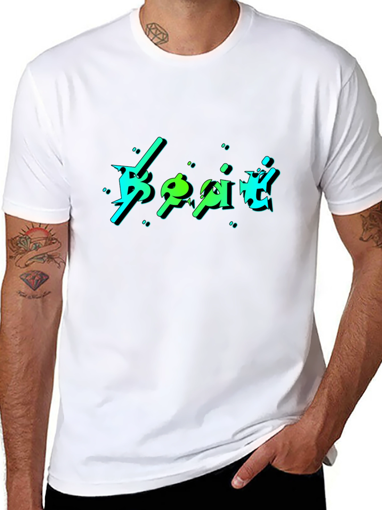 Bold Graphic Print Black T-Shirt