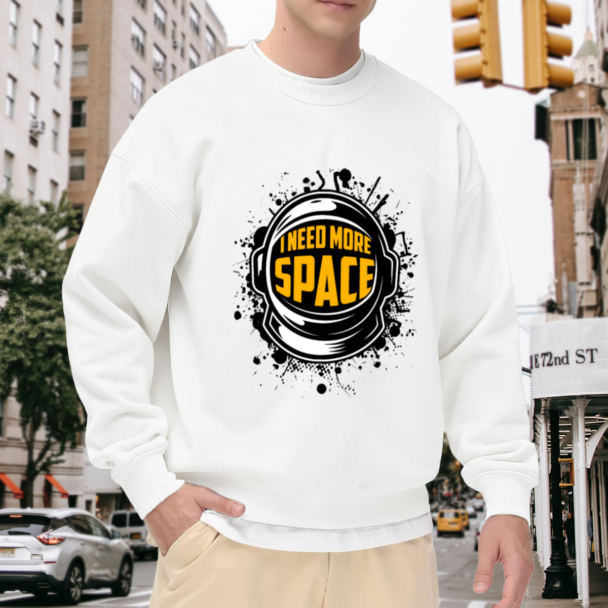 I NEED MORE SPACE - Astronaut Space Explorer Graphic ԲÁìÎÀÒÂ | Unisex Pullover Sweatshirt
