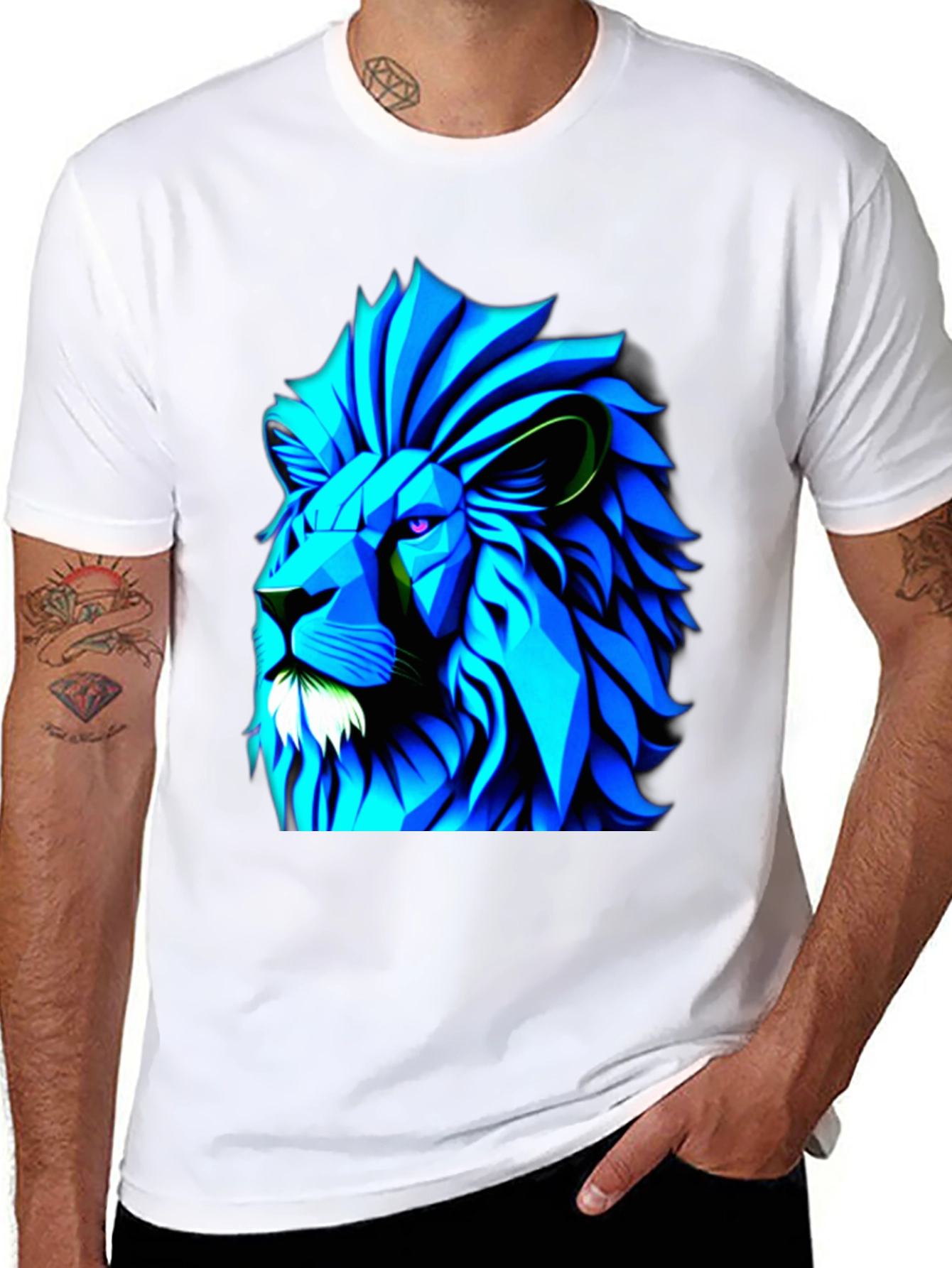 Geometric Lion Graphic Tee
