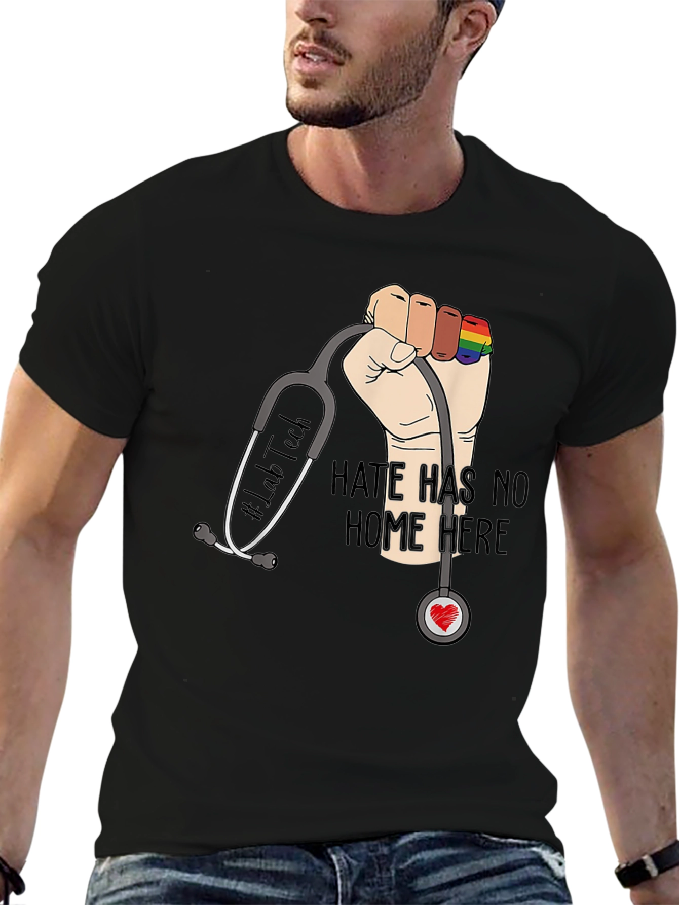 Lab Tech Pride T-Shirt: Hate Has No Home Here