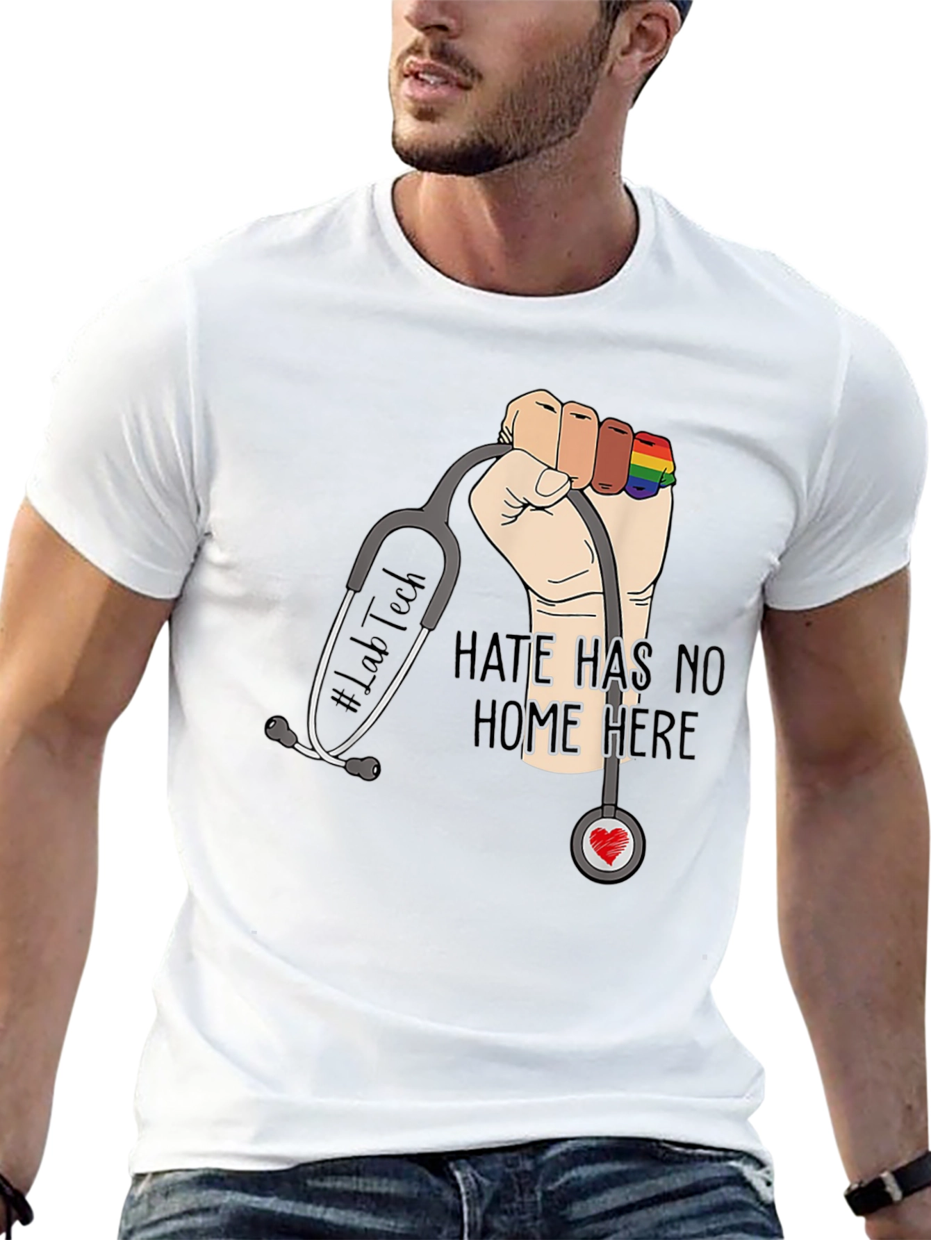 Lab Tech Pride T-Shirt: Hate Has No Home Here