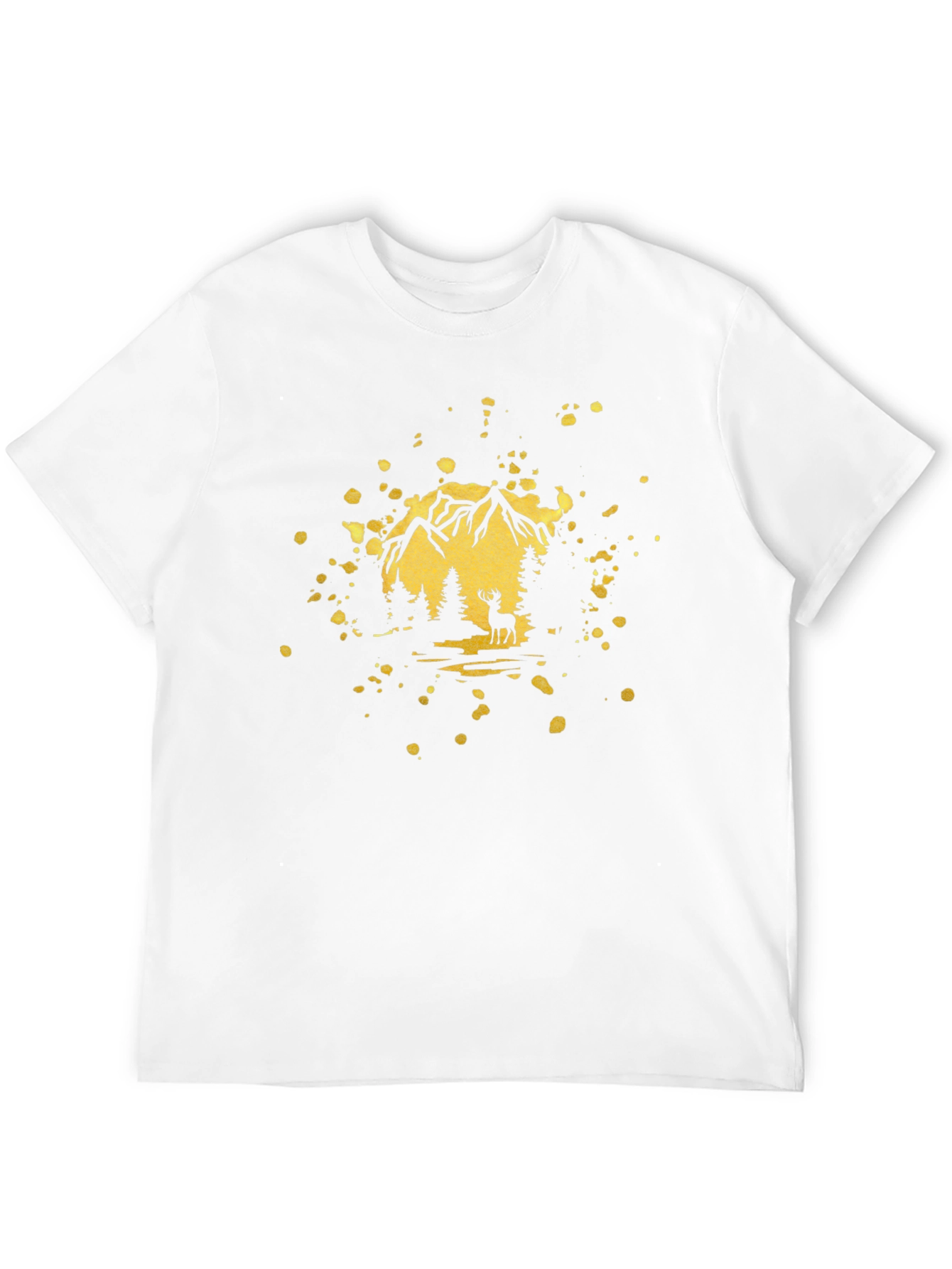 Mountain Deer Graphic Tee - Black