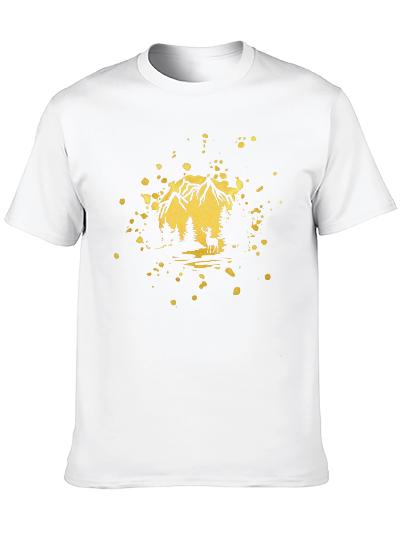 Mountain Deer Graphic Tee - Black
