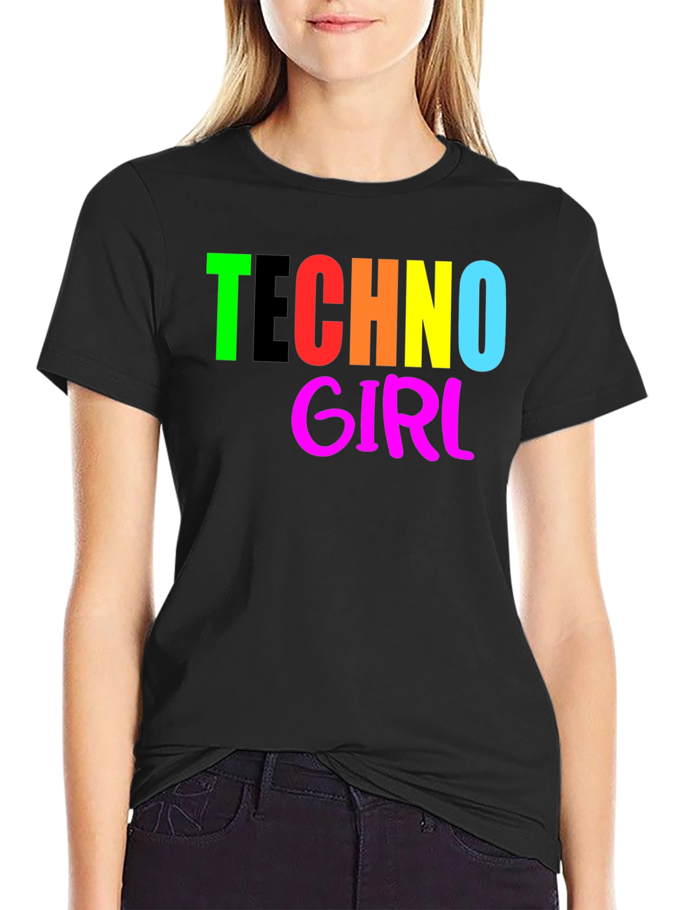 Techno Girl T-Shirt - Bold Graphic Tee