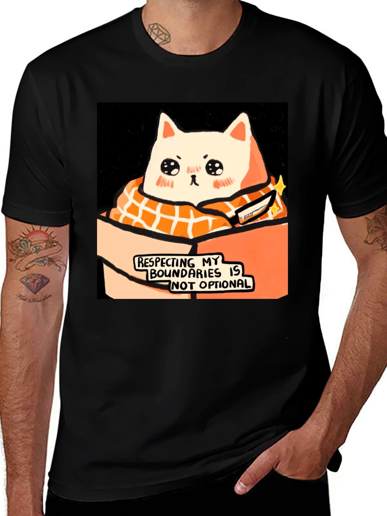 Respect Boundaries Cat T-Shirt