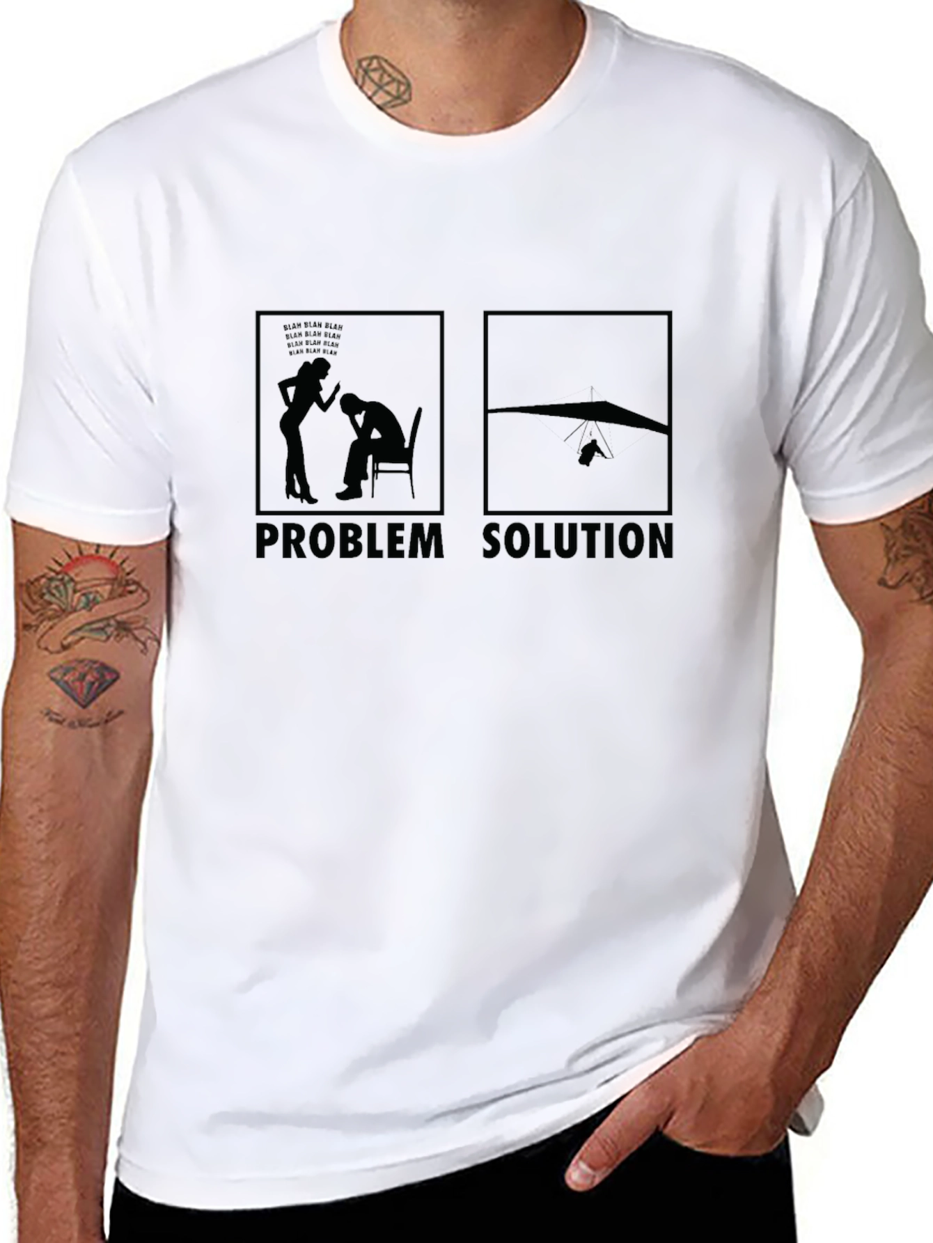 Hang Gliding Problem Solution T-Shirt - Black