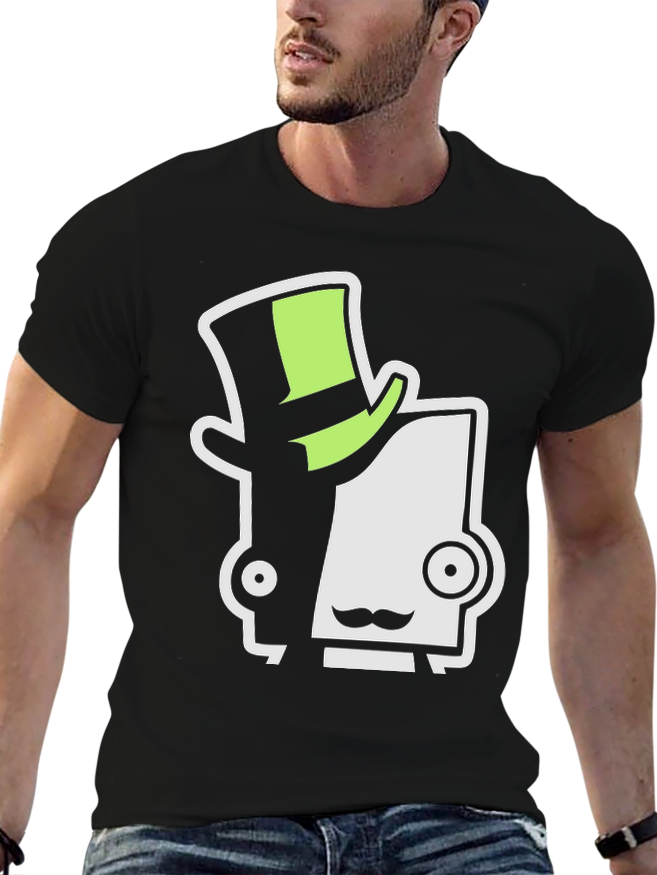 Unique Character Graphic Tee - Black Cotton Shirt