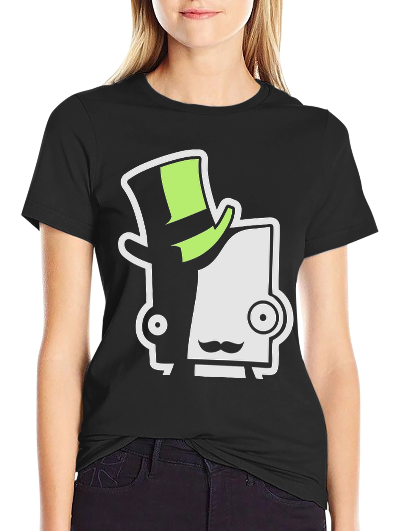 Unique Character Graphic Tee - Black Cotton Shirt