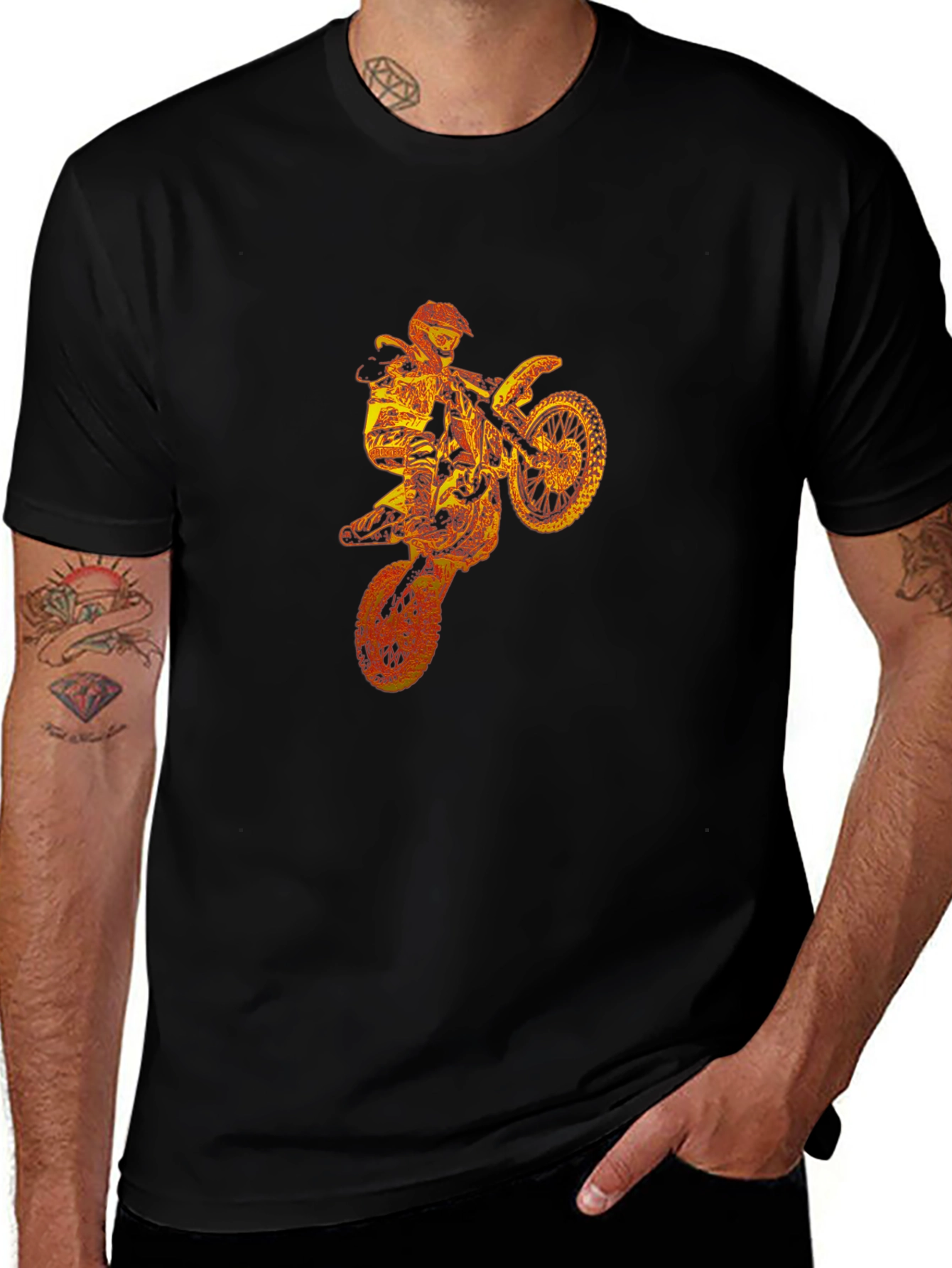 Motocross Rider Graphic Black T-Shirt