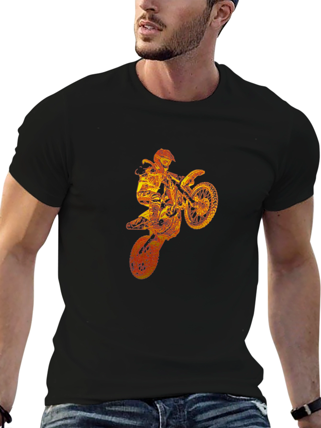 Motocross Rider Graphic Black T-Shirt