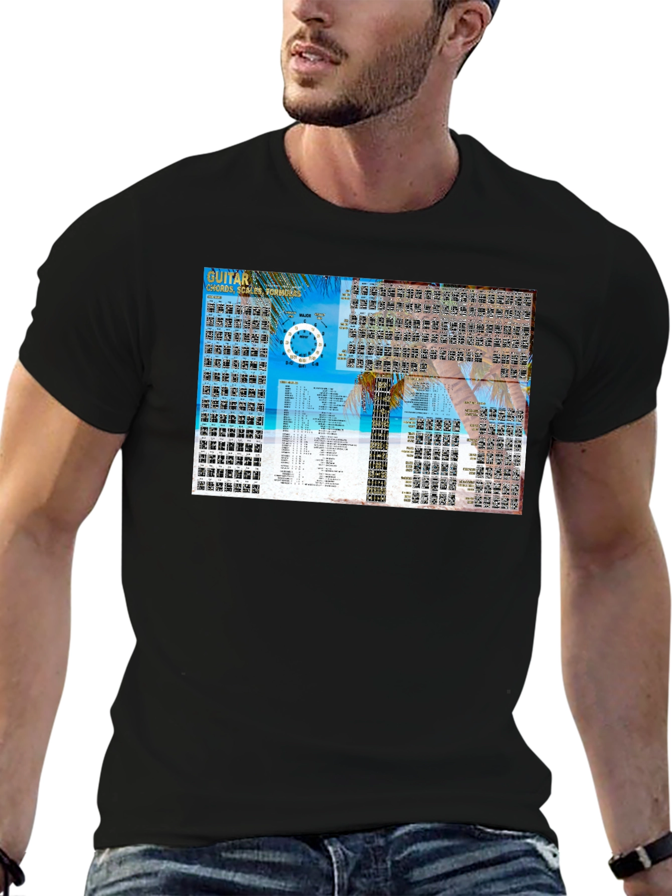 Guitar Chords & Scales Black T-Shirt