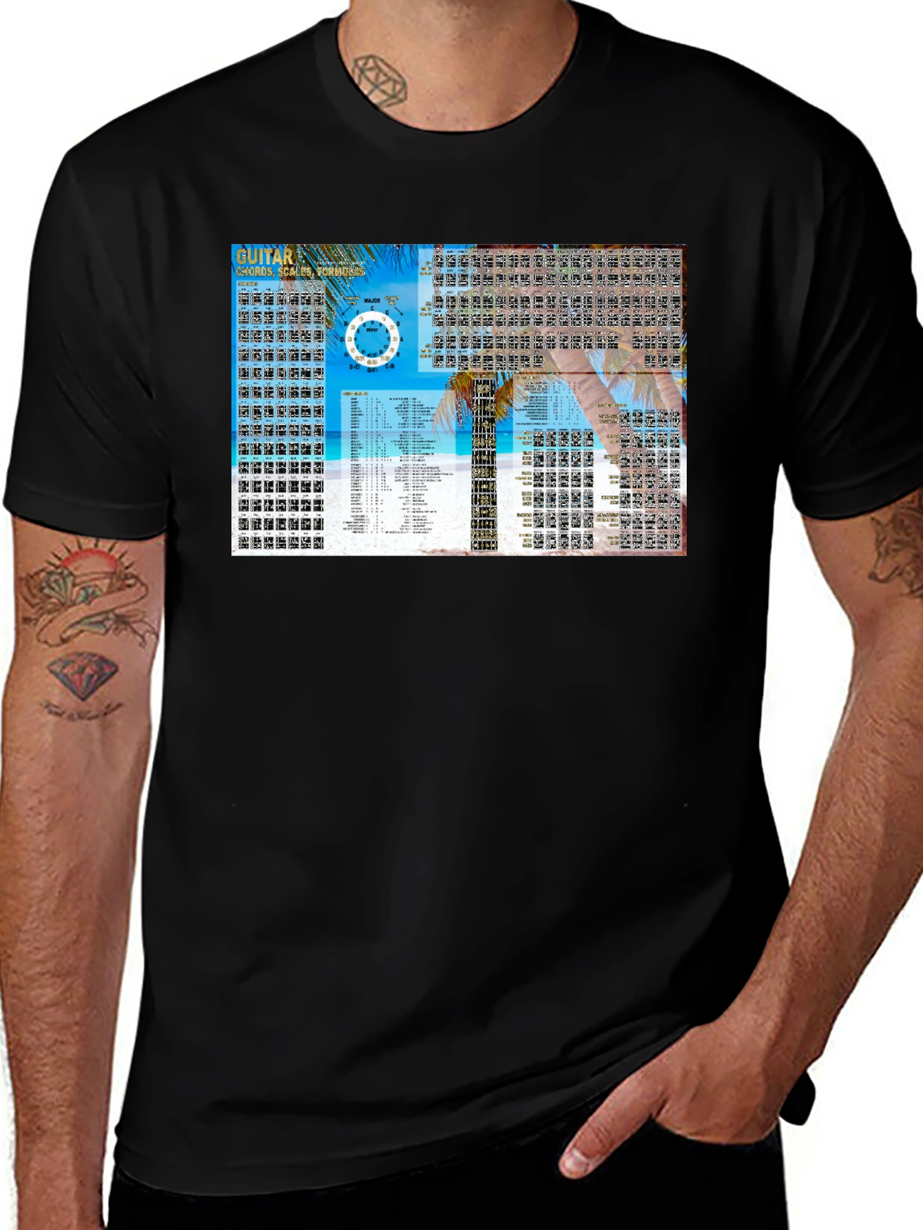 Guitar Chords & Scales Black T-Shirt