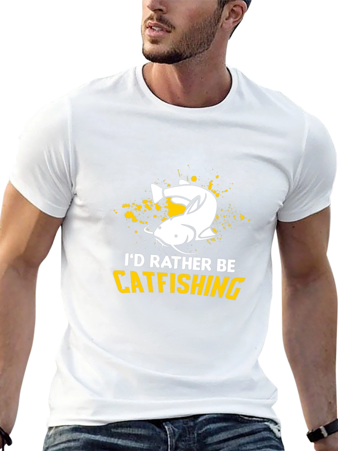 Id Rather Be Catfishing Graphic T-Shirt