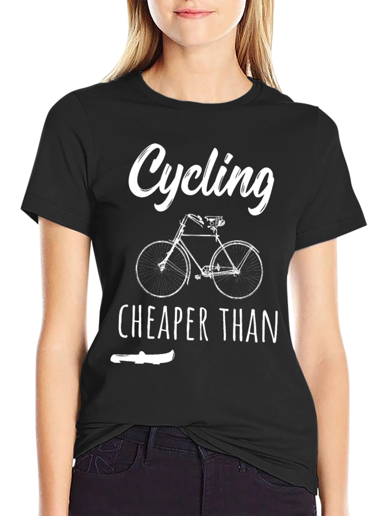 Cycling Cheaper Than T-Shirt - Funny Bike Lover Tee