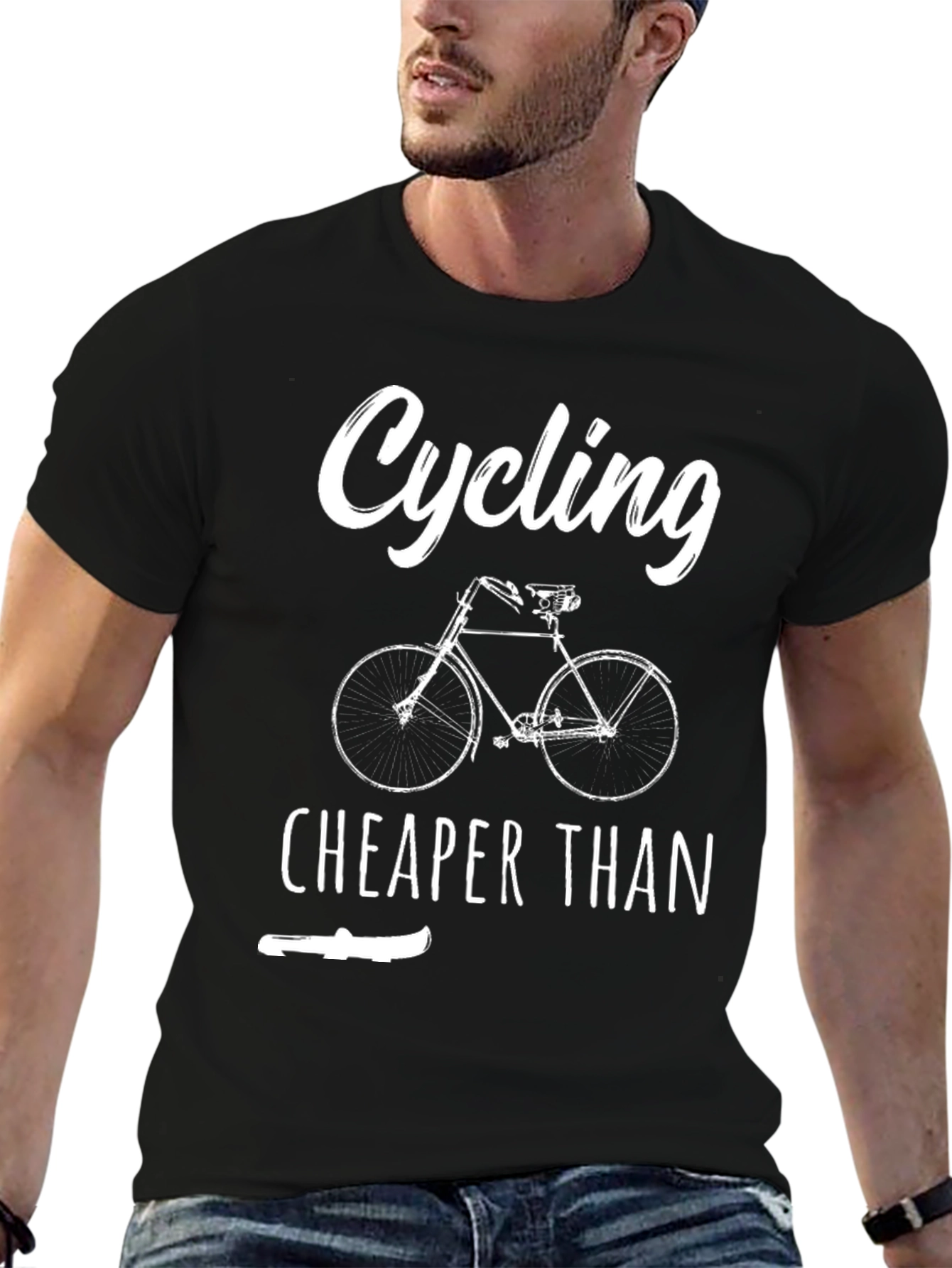 Cycling Cheaper Than T-Shirt - Funny Bike Lover Tee