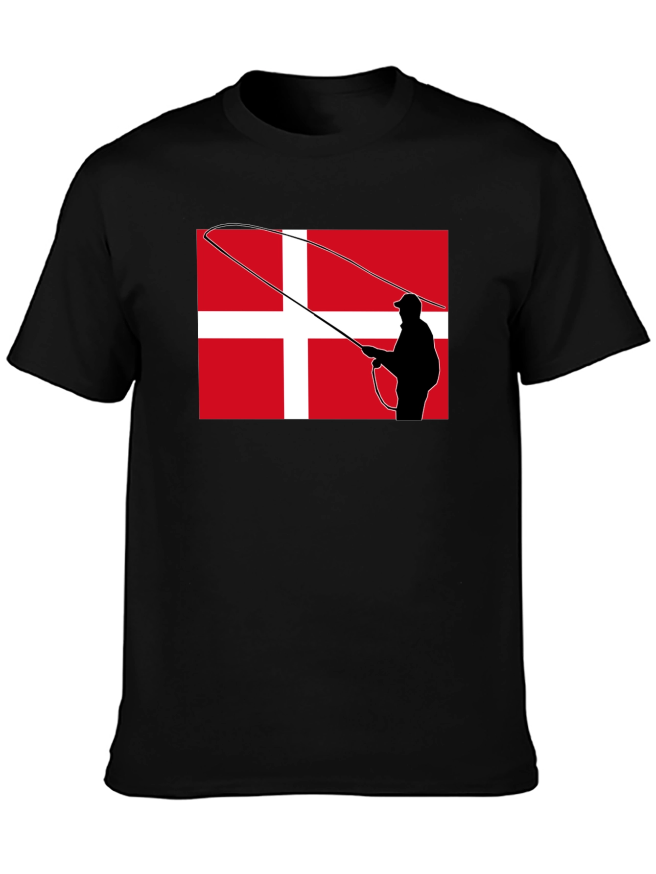 Danish Angler T-Shirt - Denmark Flag Fishing Tee