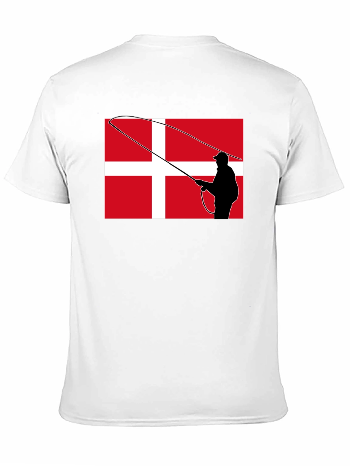 Danish Angler T-Shirt - Denmark Flag Fishing Tee