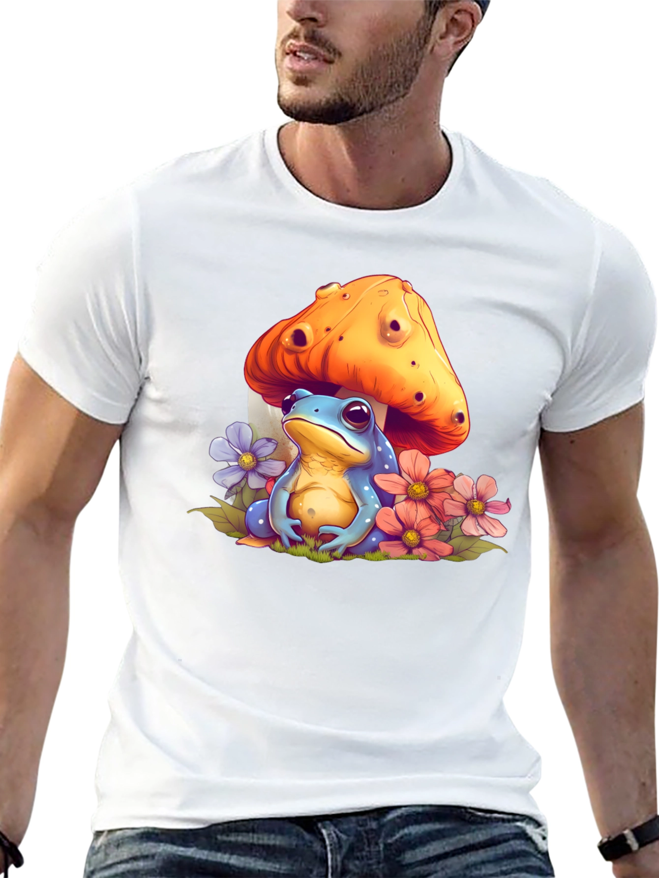 Frog Mushroom Black T-Shirt