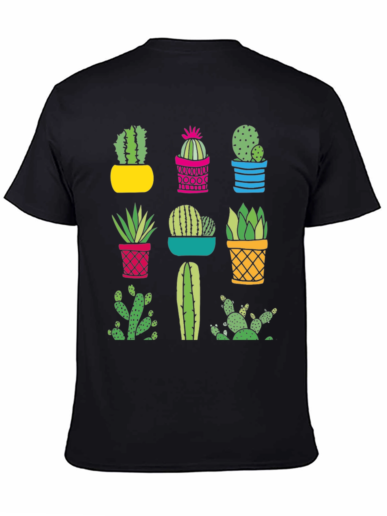 Cactus Graphic Print Crew Neck T-Shirt