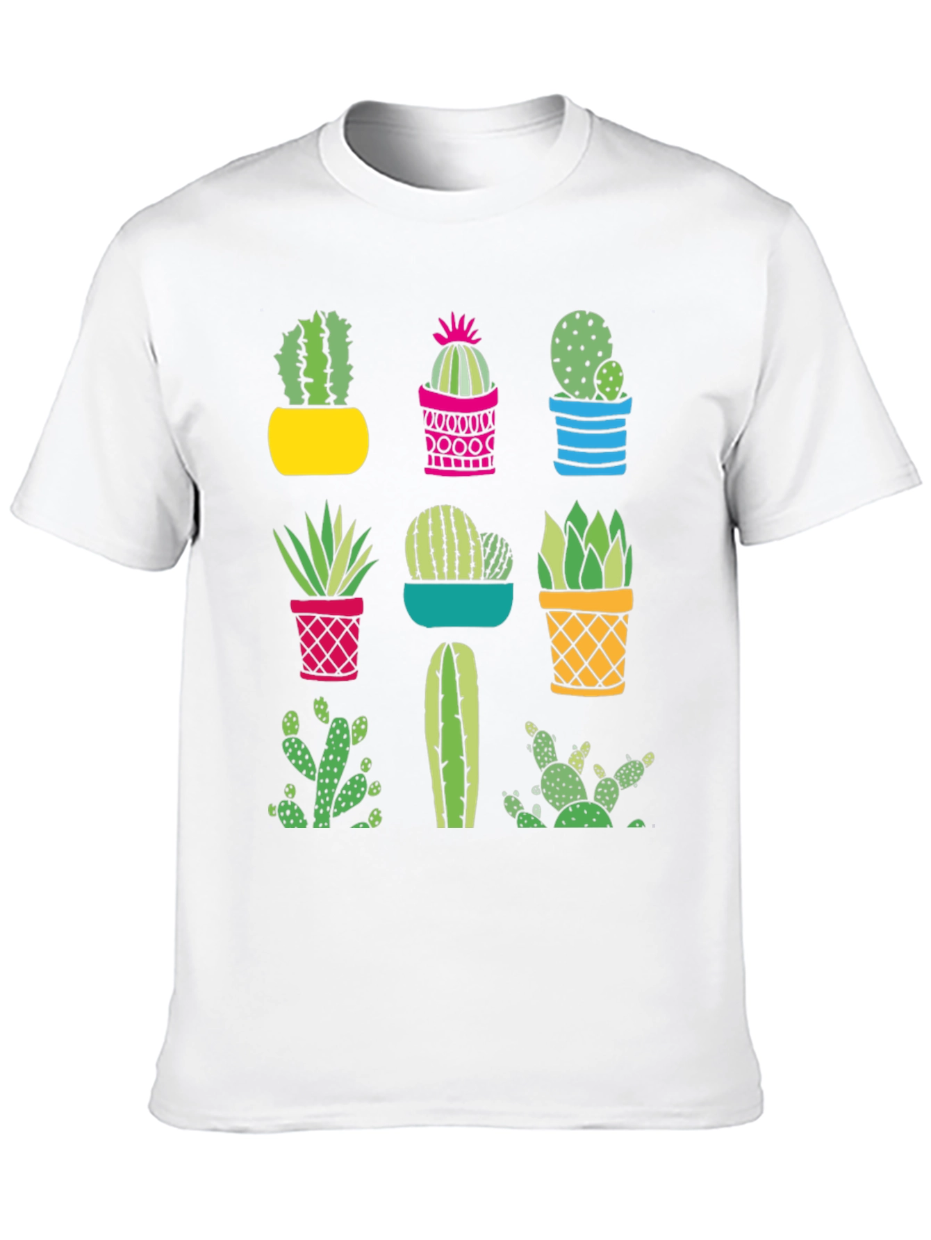 Cactus Graphic Print Crew Neck T-Shirt
