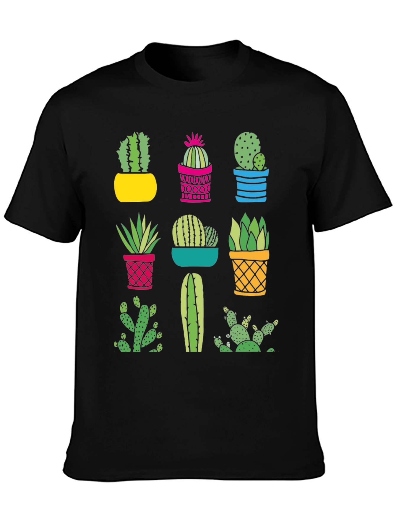 Cactus Graphic Print Crew Neck T-Shirt