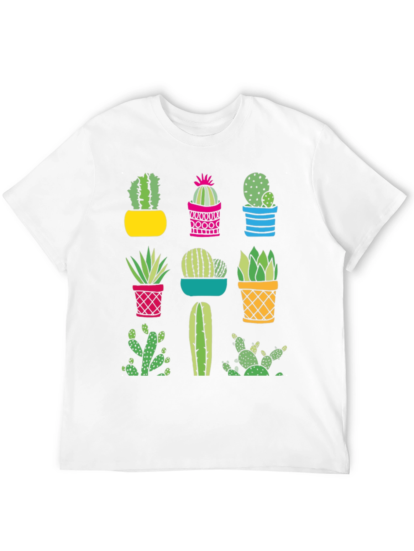 Cactus Graphic Print Crew Neck T-Shirt