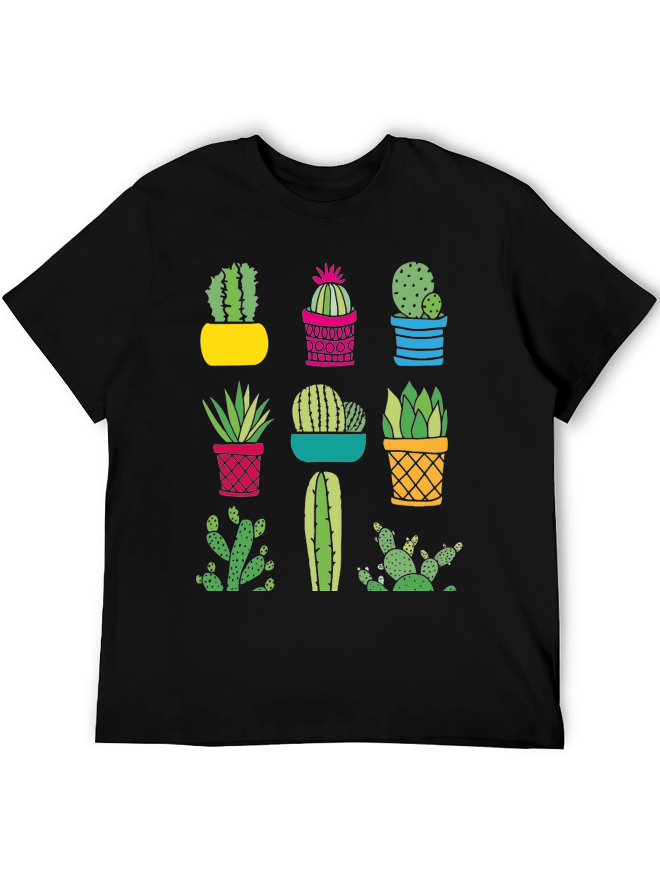 Cactus Graphic Print Crew Neck T-Shirt