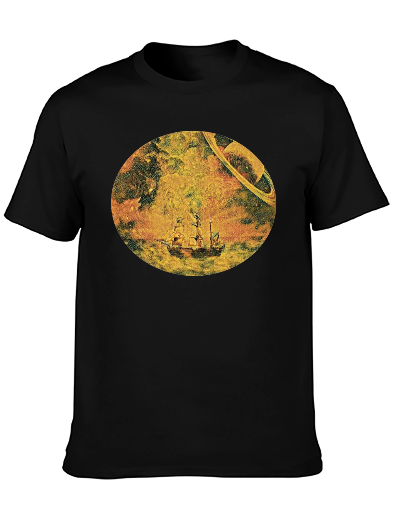 Cosmic Galleon Black T-Shirt