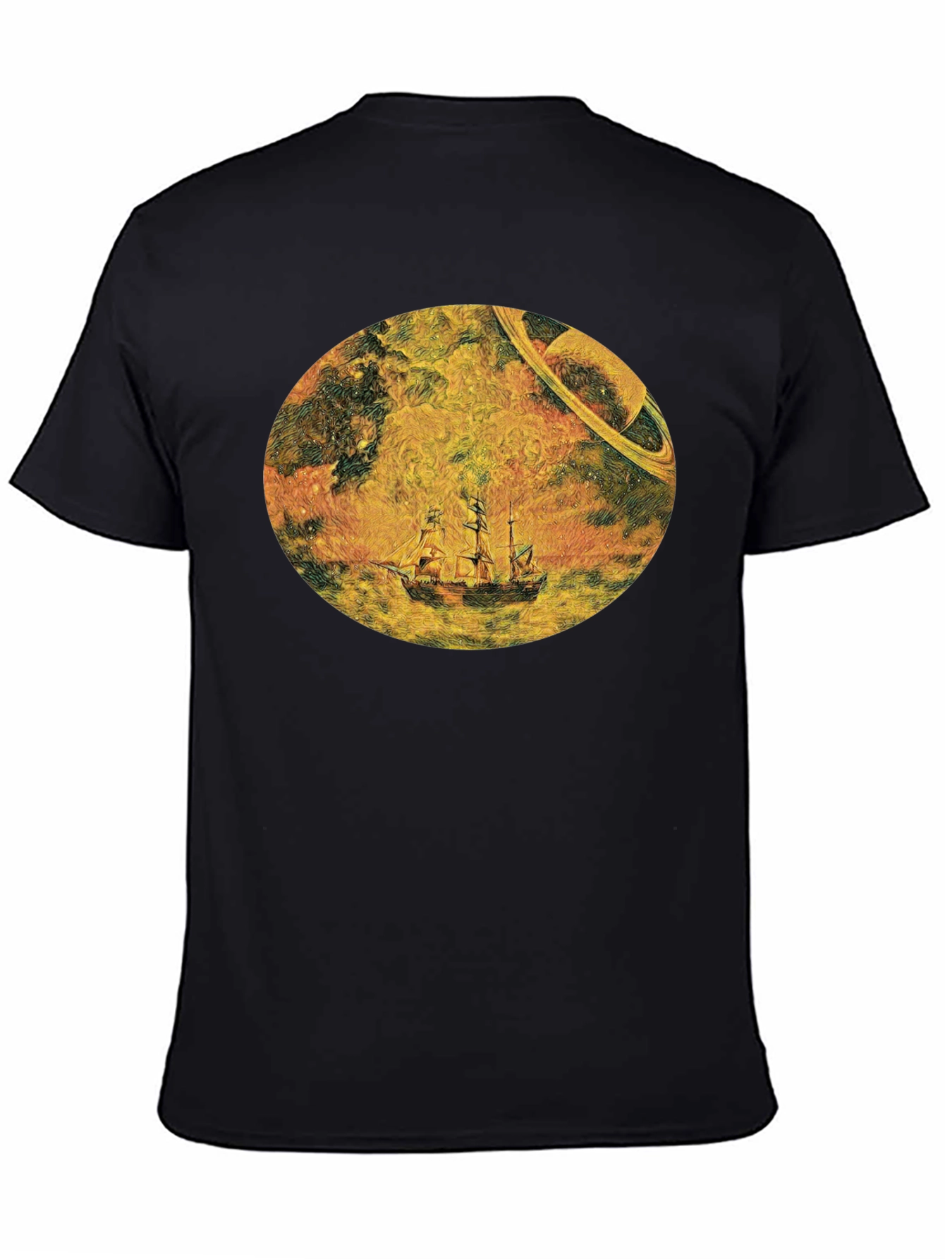 Cosmic Galleon Black T-Shirt