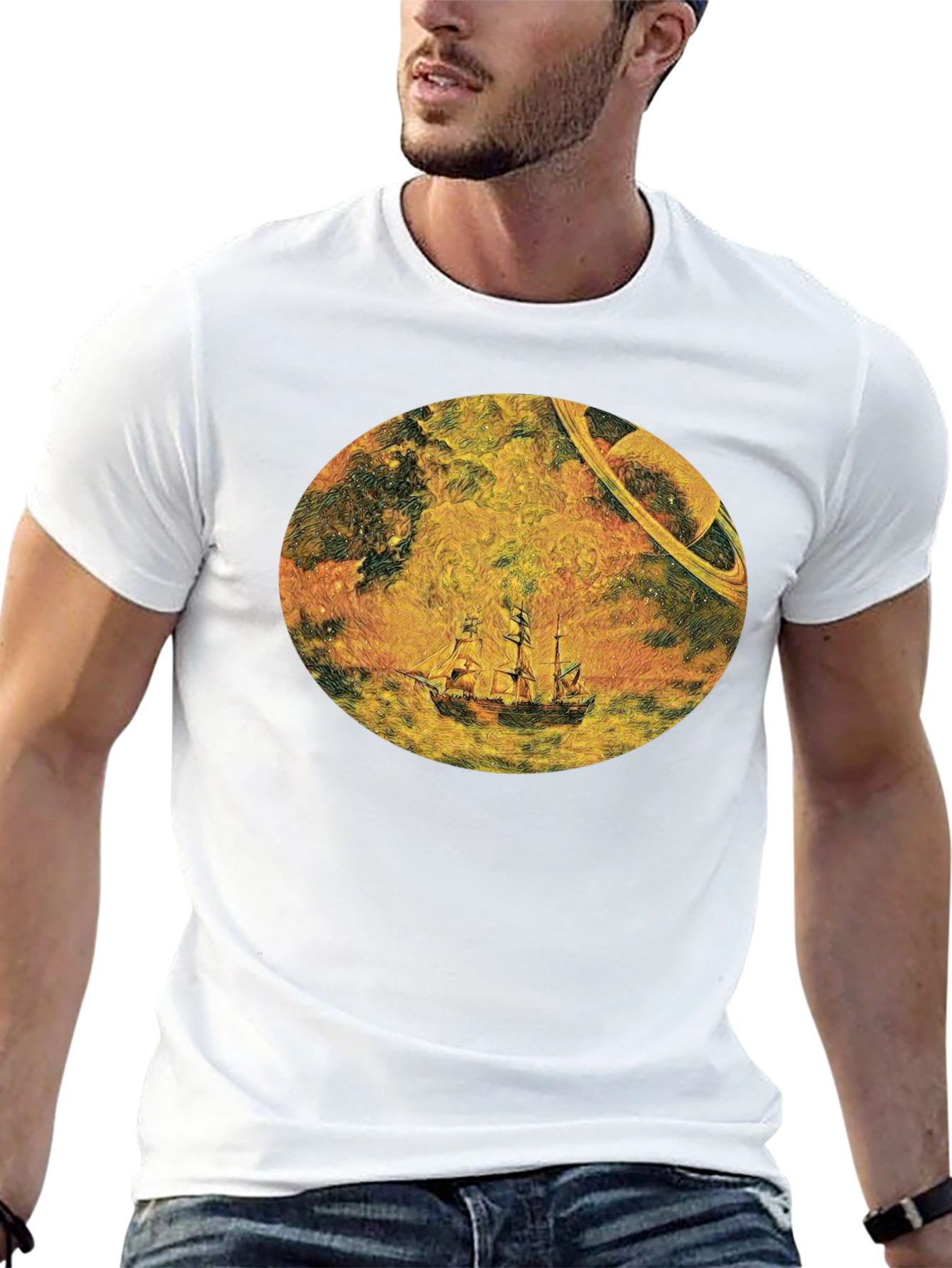 Cosmic Galleon Black T-Shirt