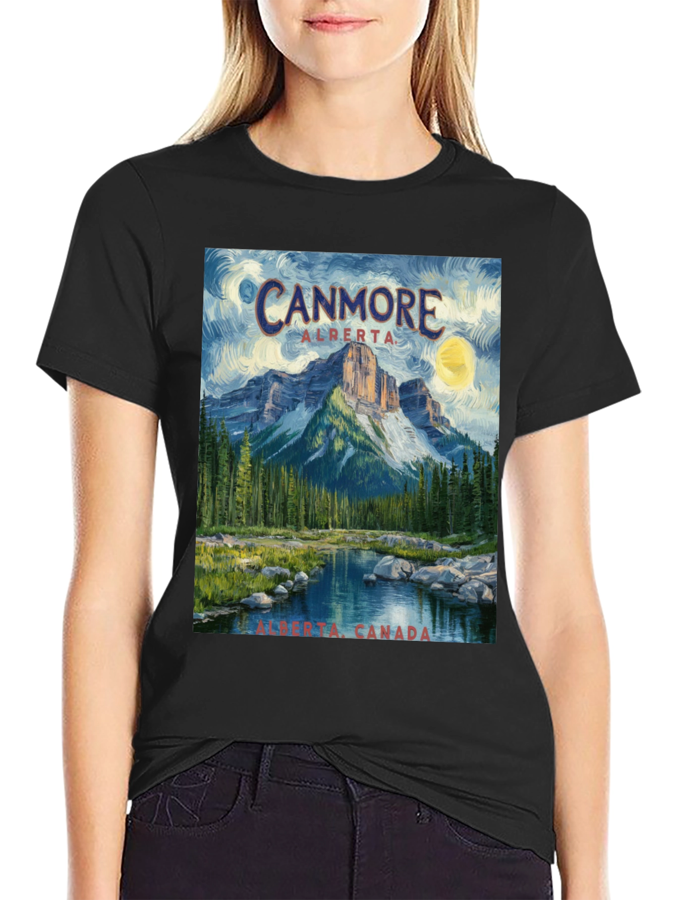Canmore Alberta T-Shirt - Mountain Scene
